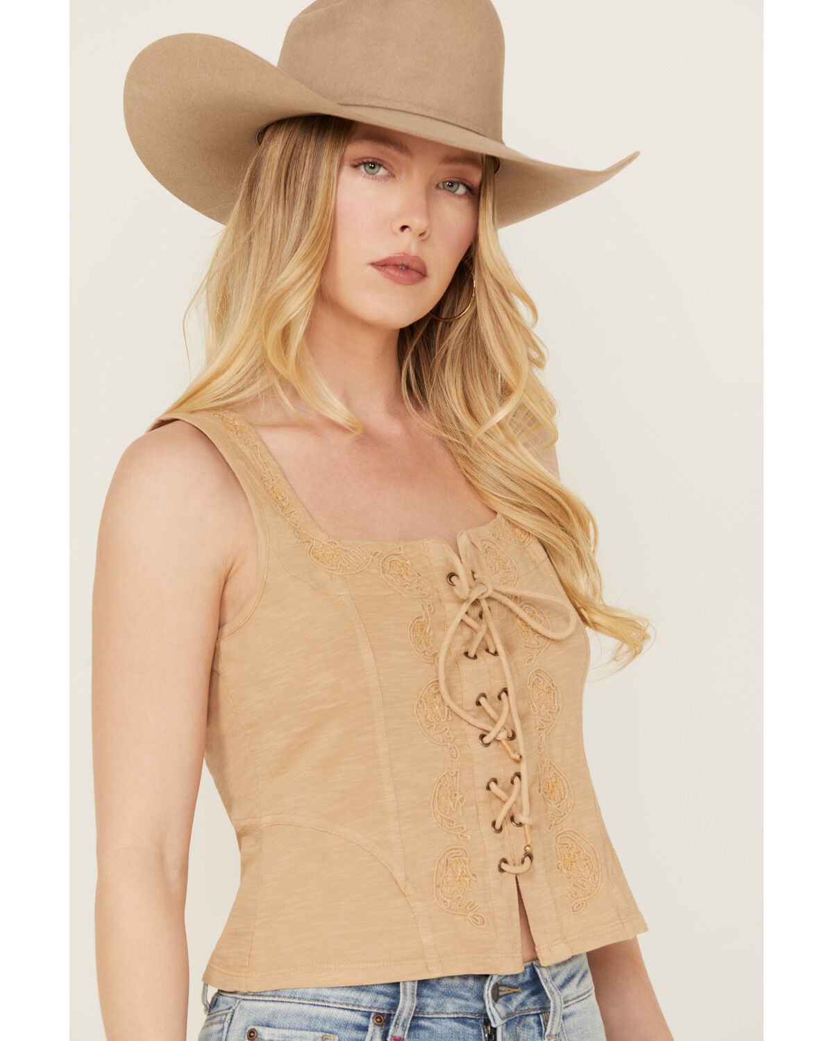 Image #2 - Idyllwind Women's Oriel Bustier Tank, Wheat, hi-res