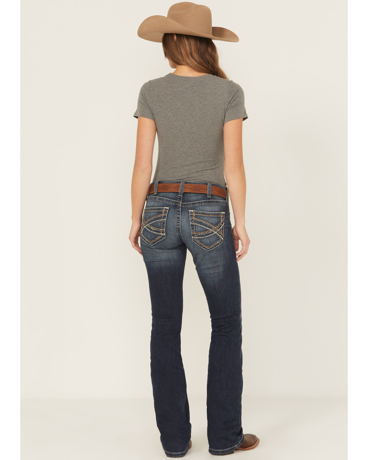 Image #3 - Ariat Women's Mid Rise Entwined Bootcut Jeans, Blue, hi-res