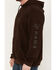 Image #3 - Hawx Men's FR Hard Face Pullover Fleece Hooded Jacket, Dark Brown, hi-res