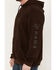 Image #3 - Hawx Men's FR Hard Face Pullover Fleece Hooded Jacket , Dark Brown, hi-res