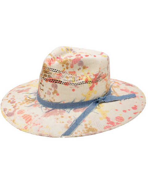 Charlie 1 Horse Women's Big Splash Splattered Print Western Straw Hat , No Color, hi-res