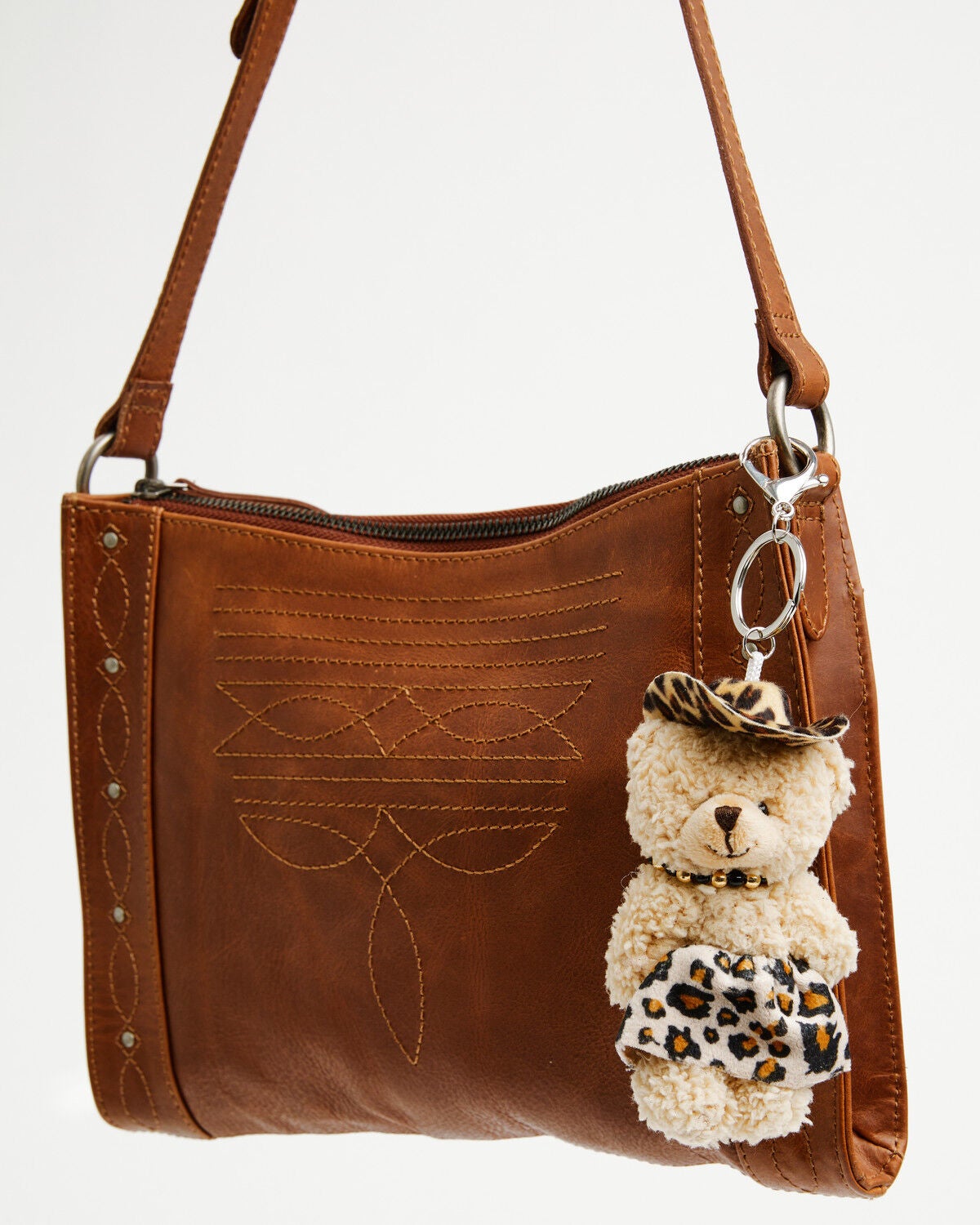 Image #1 - Shyanne Leopard Cowgirl Bear Bag Charm, Leopard, hi-res