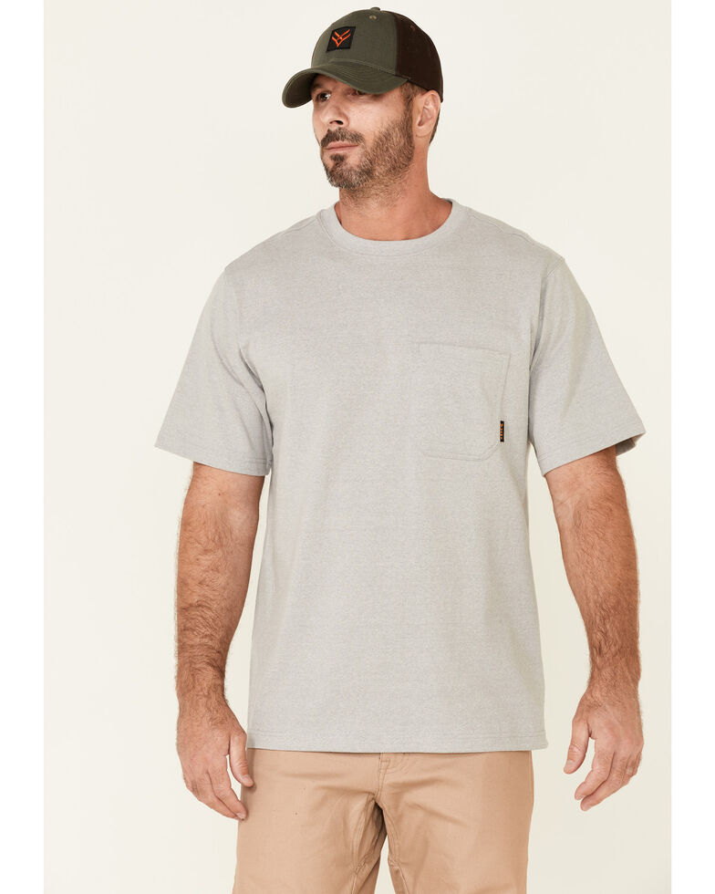 Hawx Men's Solid Light Grey Forge Short Sleeve Work Pocket T-Shirt - Tall, Light Grey, hi-res