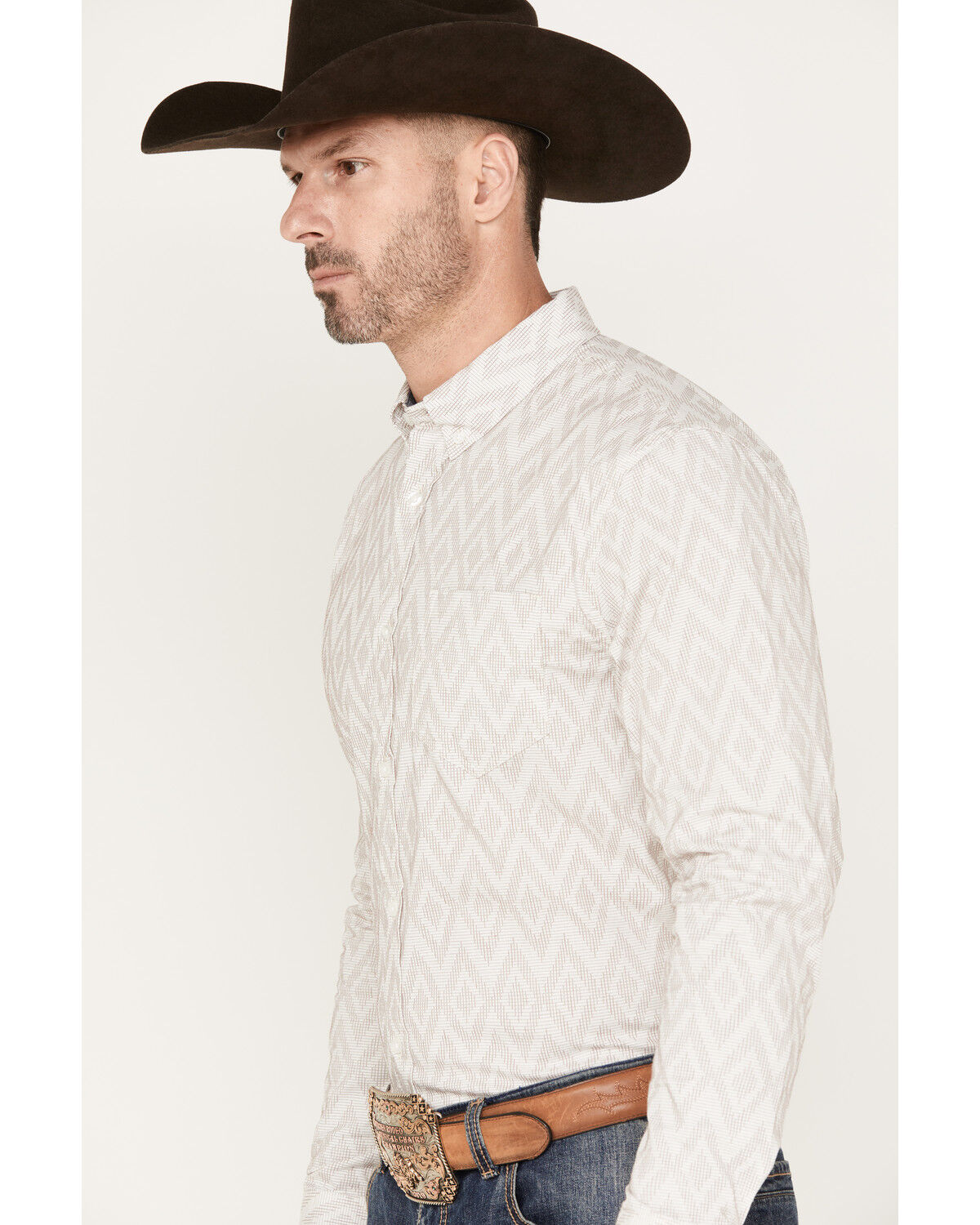 Image #2 - Cody James Men's Accent Geo Print Long Sleeve Button Down Shirt, , hi-res