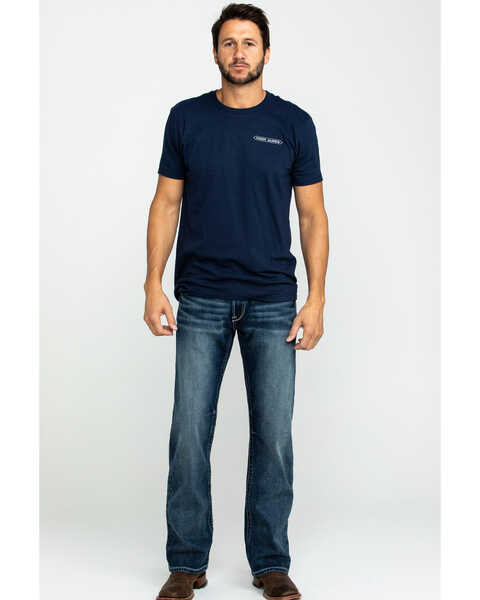 Image #6 - Ariat Men's M5 Lennox Stretch Stackable Slim Straight Jeans , Blue, hi-res