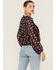 Image #3 - Wild Moss Women's Ruffle Neck Peasant Blouse, Navy, hi-res