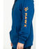 Image #4 - Hawx Men's Logo Sleeve Performance Fleece Hooded Work Sweatshirt - Big & Tall, Blue, hi-res