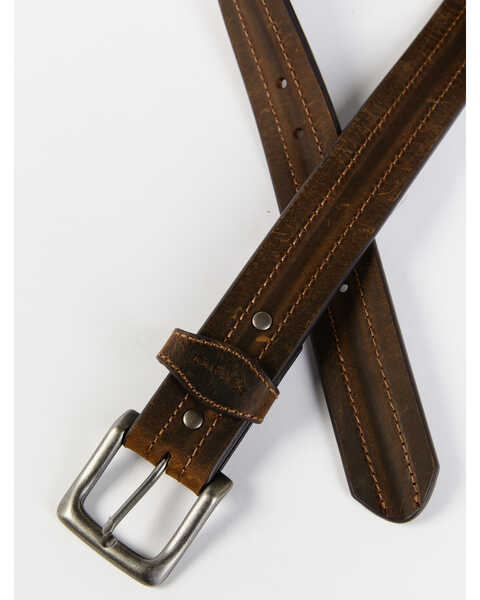 Image #2 - Hawx Men's Medium Brown Textured Leather Belt, Medium Brown, hi-res