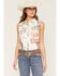 Image #1 - Shyanne Women's Santa Clara Conversation Print Sleeveless Snap Western Shirt, Cream, hi-res