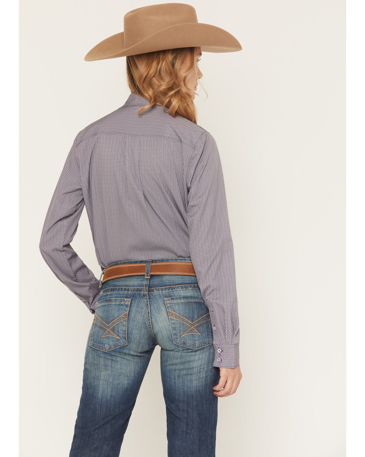 Image #4 - Cinch Women's Geo Print ArenaFlex Long Sleeve Button-Down Stretch Western Shirt, Purple, hi-res
