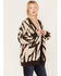Vigoss Women's Zebra Print Cardigan, Brown, hi-res