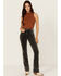 Image #1 - Rock & Roll Denim Women's High Rise Corduroy Bargain Modest Bootcut Stretch Jeans, Charcoal, hi-res