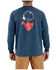 Image #1 - Carhartt Men's FR Loose Fit Lightweight Bandana Print Long Sleeve Graphic T-Shirt, Dark Blue, hi-res