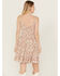 Image #4 - Wild Moss Women's Floral Print Front Knot Mini Dress, Ivory, hi-res