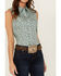 Image #3 - Wrangler Retro Women's Floral Print Sleeveless Pearl Snap Western Shirt, Slate, hi-res