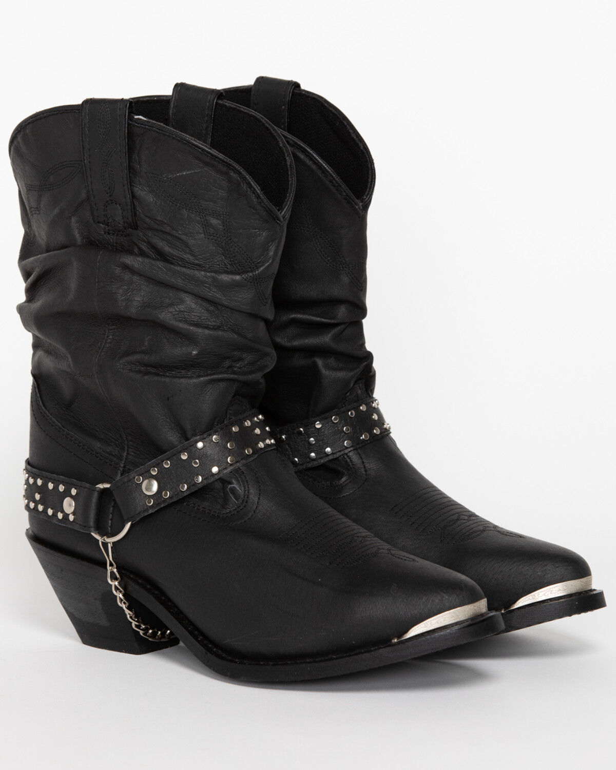 Image #1 - Shyanne Women's Tammye Slouch Harness Fashion Boots - Round Toe, Black, hi-res