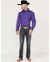 Roper Men's Solid Amarillo Collection Long Sleeve Western Shirt, Purple, hi-res