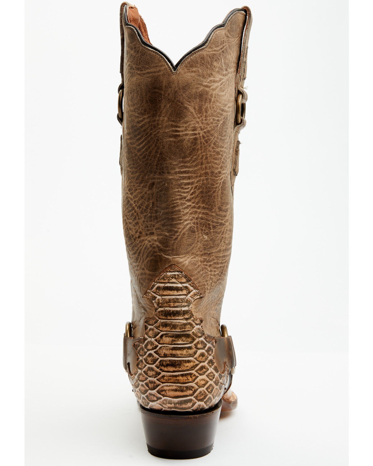 Image #5 - Dan Post Women's Faux Python Tall Western Boots - Snip Toe, Honey, hi-res