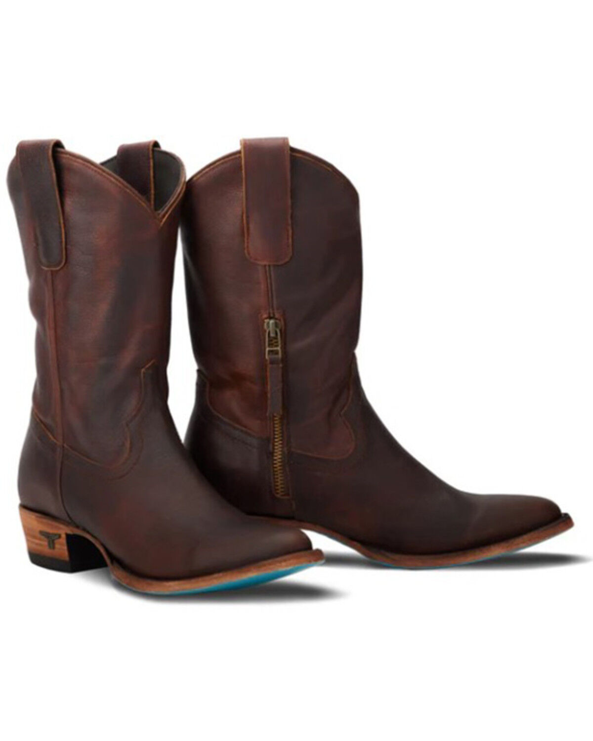 Image #1 - Lane Women's Plain Jane Midi Western Boots - Round Toe, Cognac, hi-res