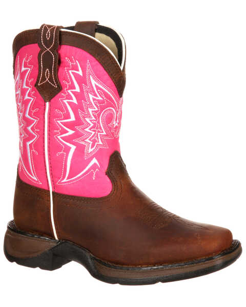 Image #1 - Durango Toddler Girls' Let Love Fly Western Boots - Square Toe, Brown, hi-res