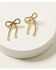 Image #1 - Shyanne Women's Bow Statement Earrings, Gold, hi-res