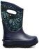 Image #2 - Bogs Girls' Neo Classic Firework Floral Print Waterproof Boots - Round Toe, Navy, hi-res