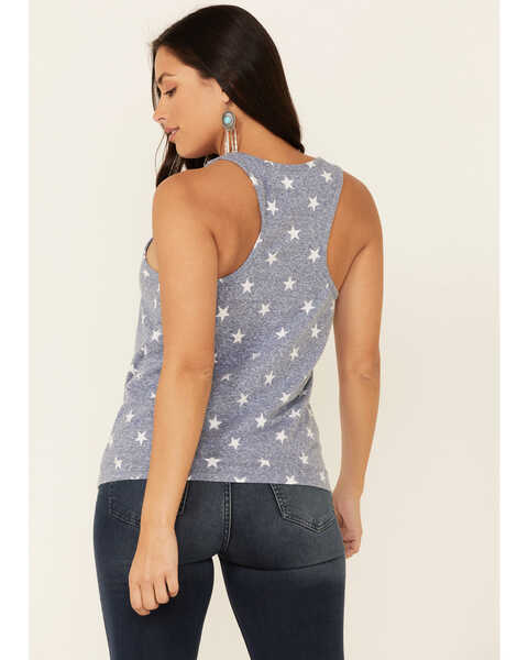 Image #4 - Cut & Paste Women's Star Print Land Of The Free Graphic Tank Top , Navy, hi-res