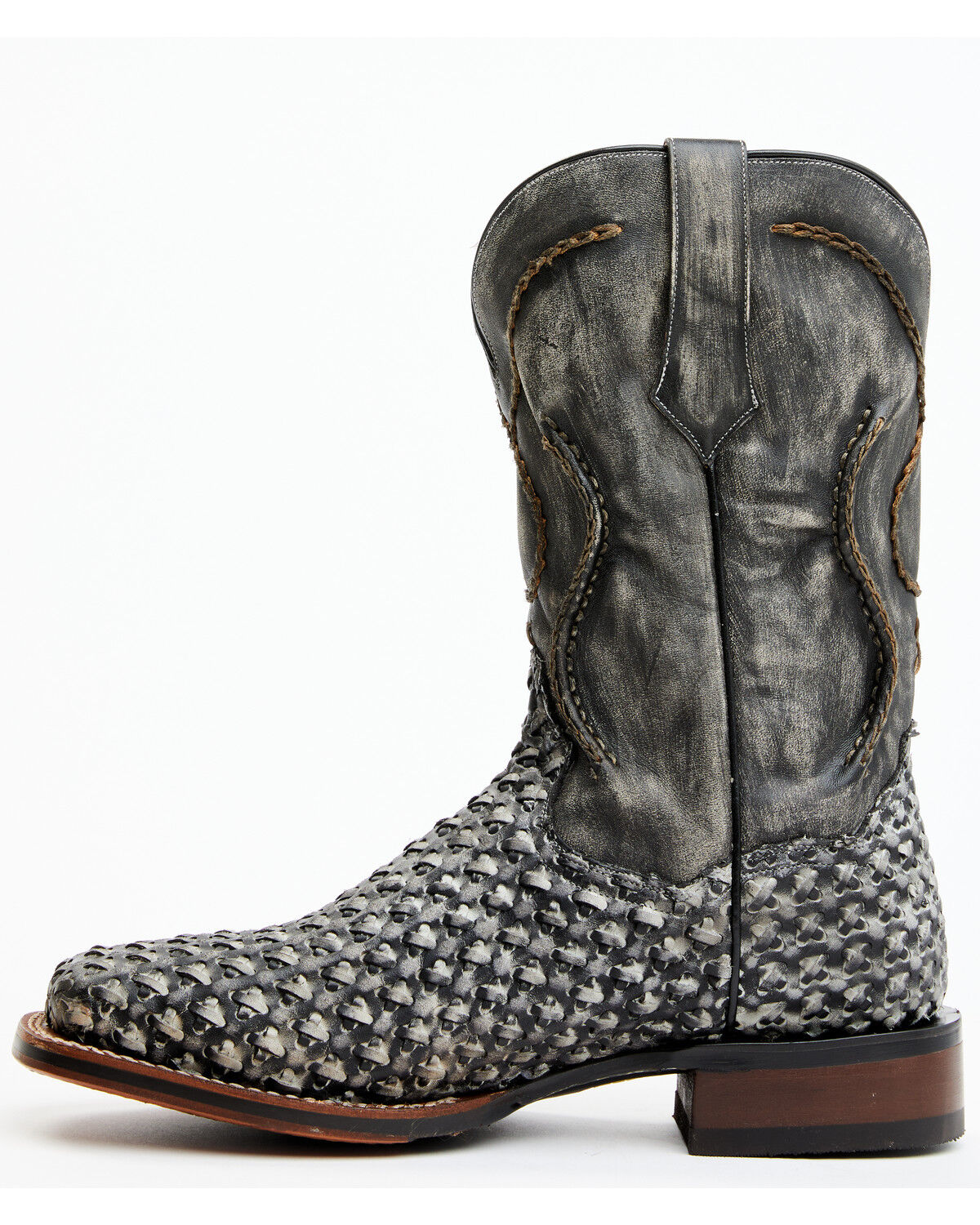 Image #3 - Dan Post Men's Stanley Basket Weave Western Boots - Broad Square Toe , , hi-res