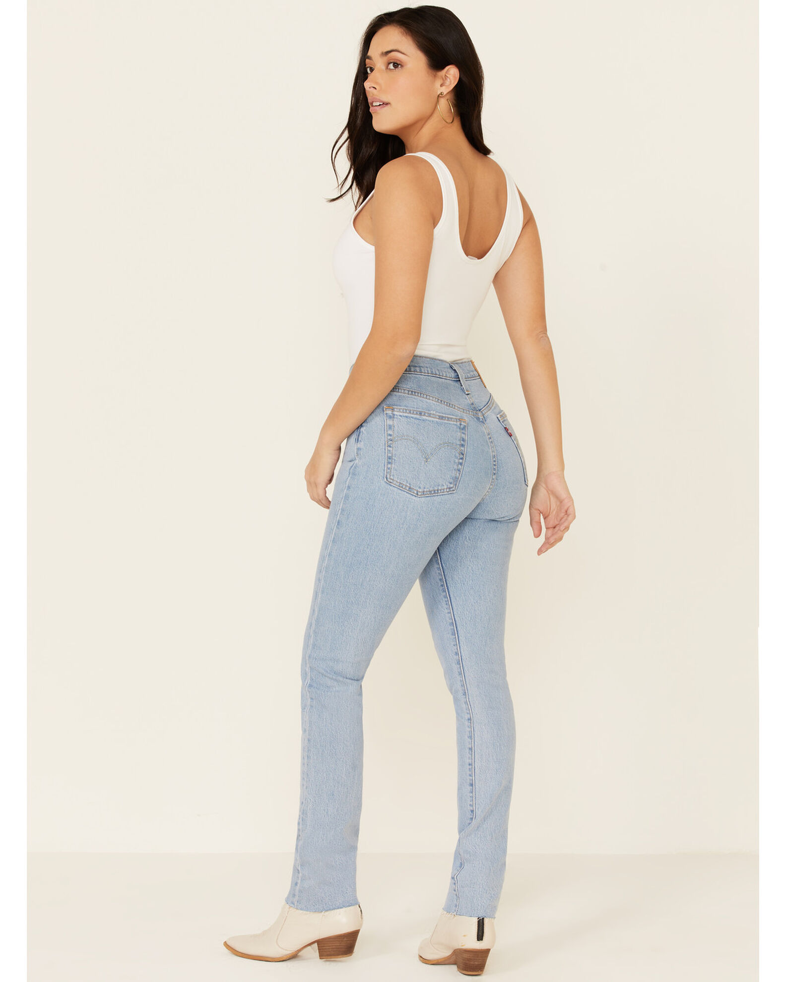 Image #1 - Levi's Women's 501 Fray Hem Skinny Jeans, Blue, hi-res
