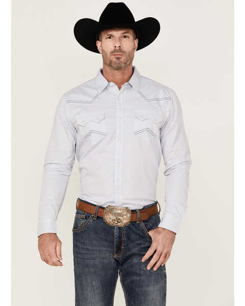 Cody James Men's Sand Creek Tonal Solid Long Sleeve Snap Western Shirt , White, hi-res