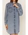 Image #3 - Wrangler Women's Medium Wash Denim Long Sleeve Western Snap Shirtdress, Blue, hi-res