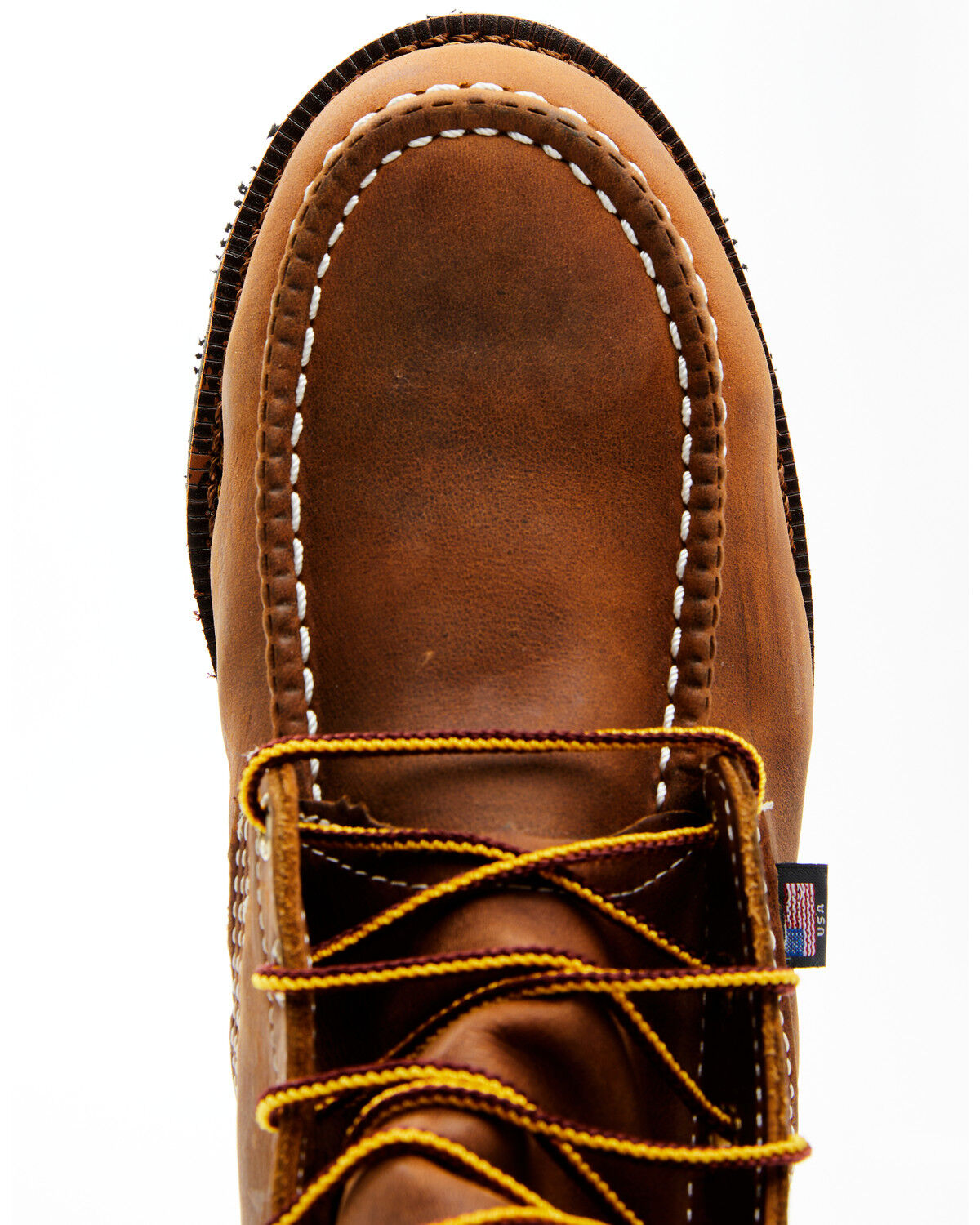 Image #6 - Thorogood Men's 8" Crazyhorse USA Waterproof Work Boots - Steel Toe, Brown, hi-res