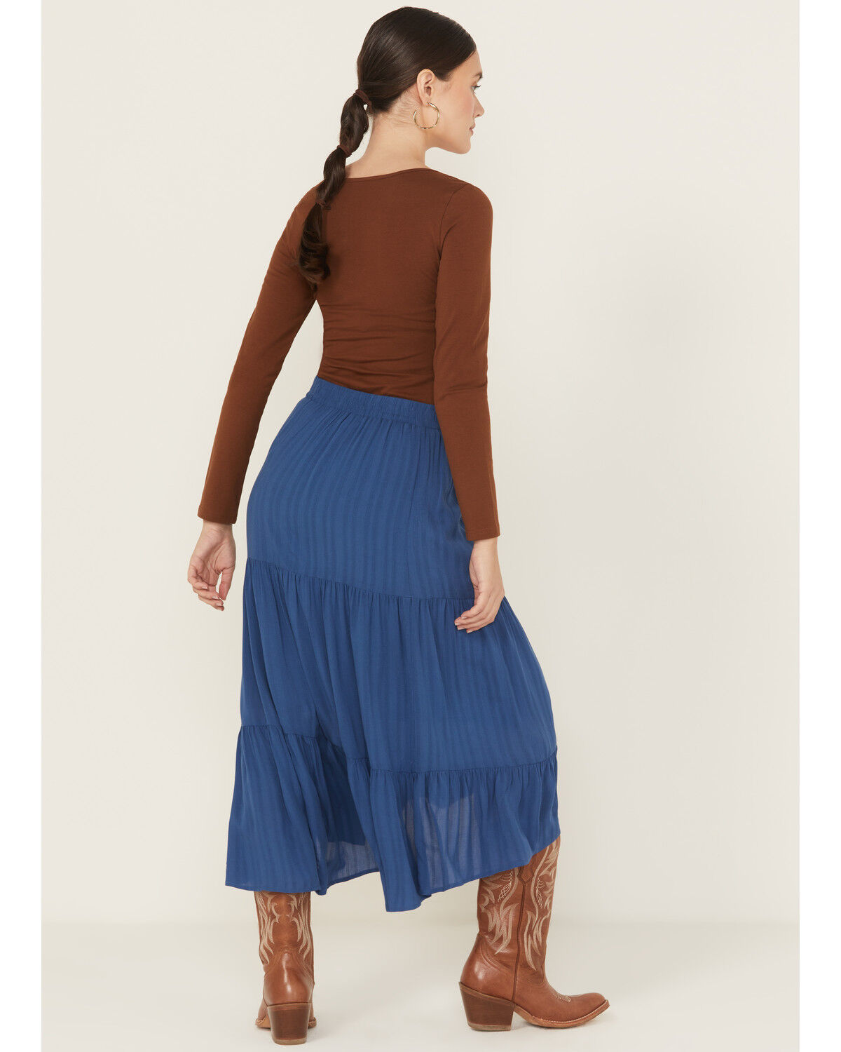 Image #4 - Idyllwind Women's Preston High-Low Midi Skirt, Blue, hi-res