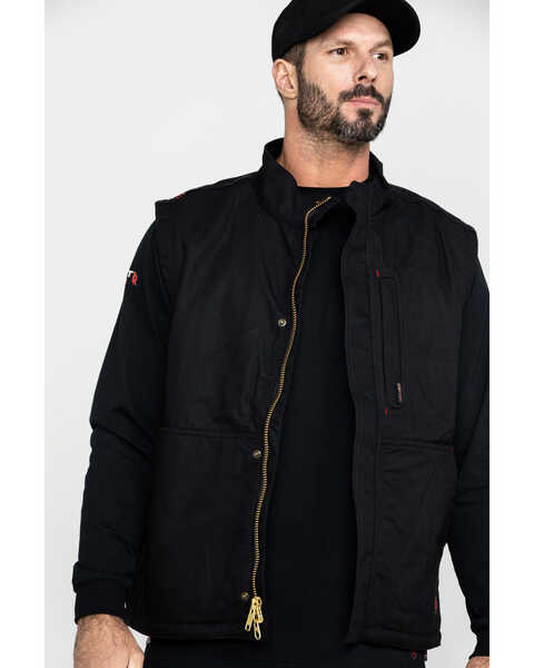 Image #1 - Ariat Men's FR Workhorse Work Vest, Black, hi-res