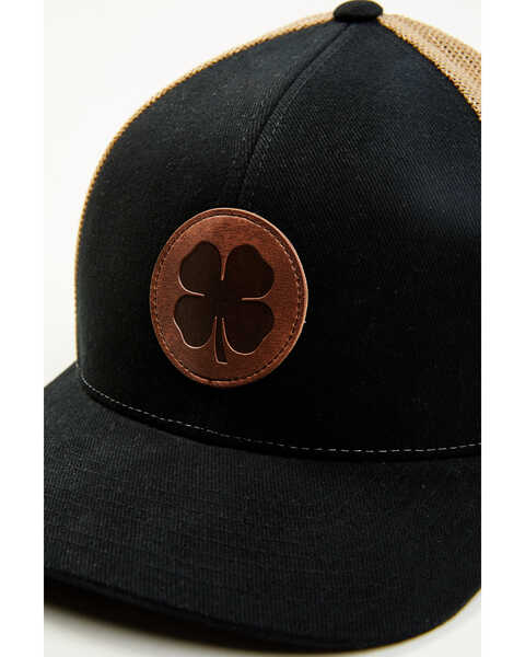 Black Clover Men's Leatherman Circle Logo Mesh Back Trucker Cap, Black, hi-res
