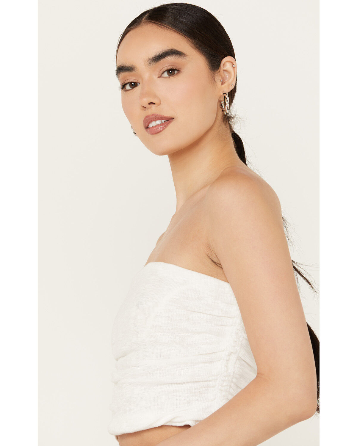 Image #2 - Free People Women's Boulevard Ruched Tube Top, White, hi-res