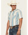Image #2 - Ariat Men's Hilton Retro Fit Striped Short Sleeve Snap Western Shirt, Off White, hi-res
