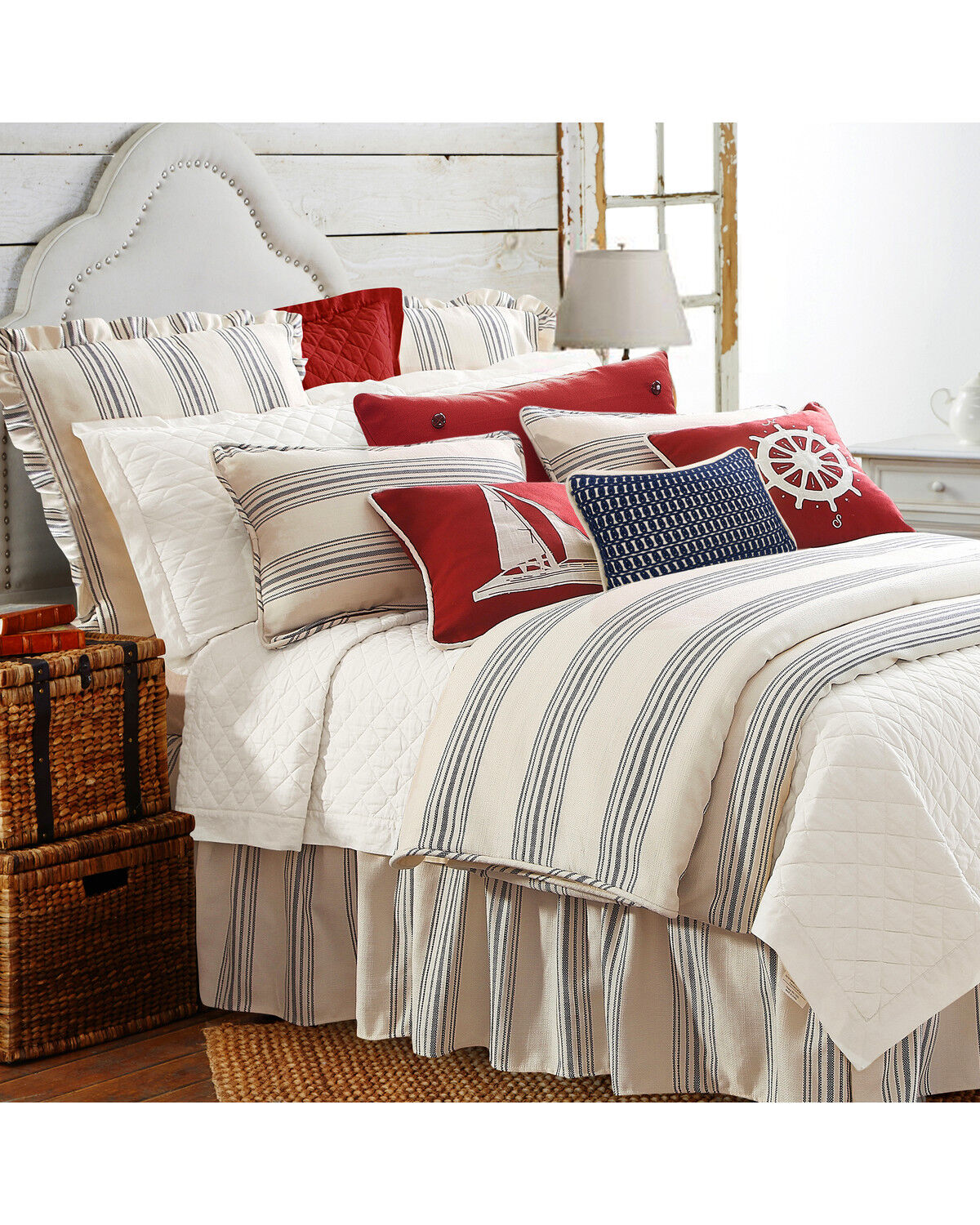 Image #1 - HiEnd Accents Prescott Striped Print Queen Comforter Set - 3 Piece, Taupe, hi-res