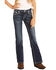 Rock & Roll Denim Girls' Feather Embroidered Bootcut Jeans, Blue, hi-res