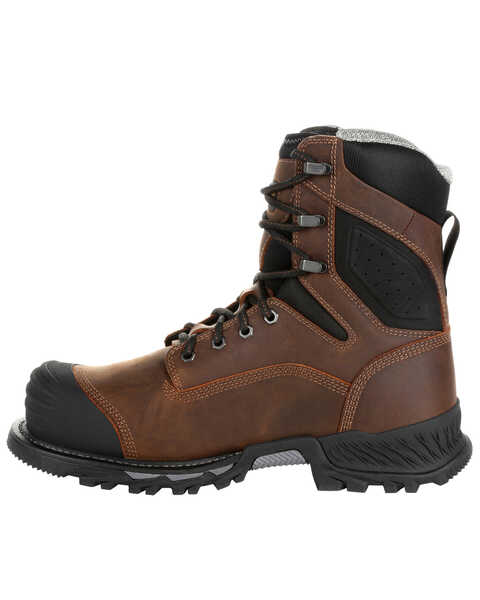 Image #3 - Georgia Boot Men's Rumbler Waterproof Work Boots - Composite Toe, Black/brown, hi-res