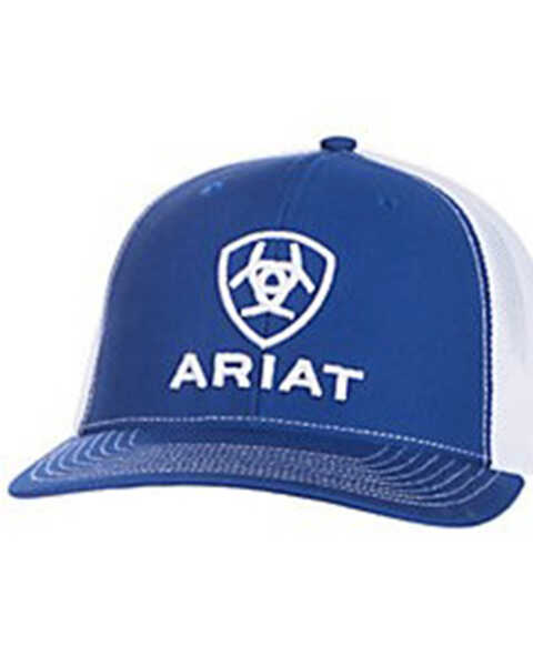 Image #1 - Ariat Men's Shield Logo Ball Cap, Blue, hi-res