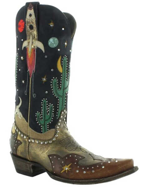 Old Gringo Women's Galactic Buckaroo Western Boots - Snip Toe, Blue, hi-res