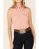 Ely Walker Women's Coral Paisley Print Sleeveless Snap Western Core Shirt , , hi-res