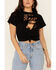 Shyanne Women's Here For The Beer Graphic Tie-Front Short Sleeve Tee , Black, hi-res