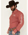 Image #2 - Wrangler Men's Logo Checkered Print Long Sleeve Snap Western Shirt, Red, hi-res