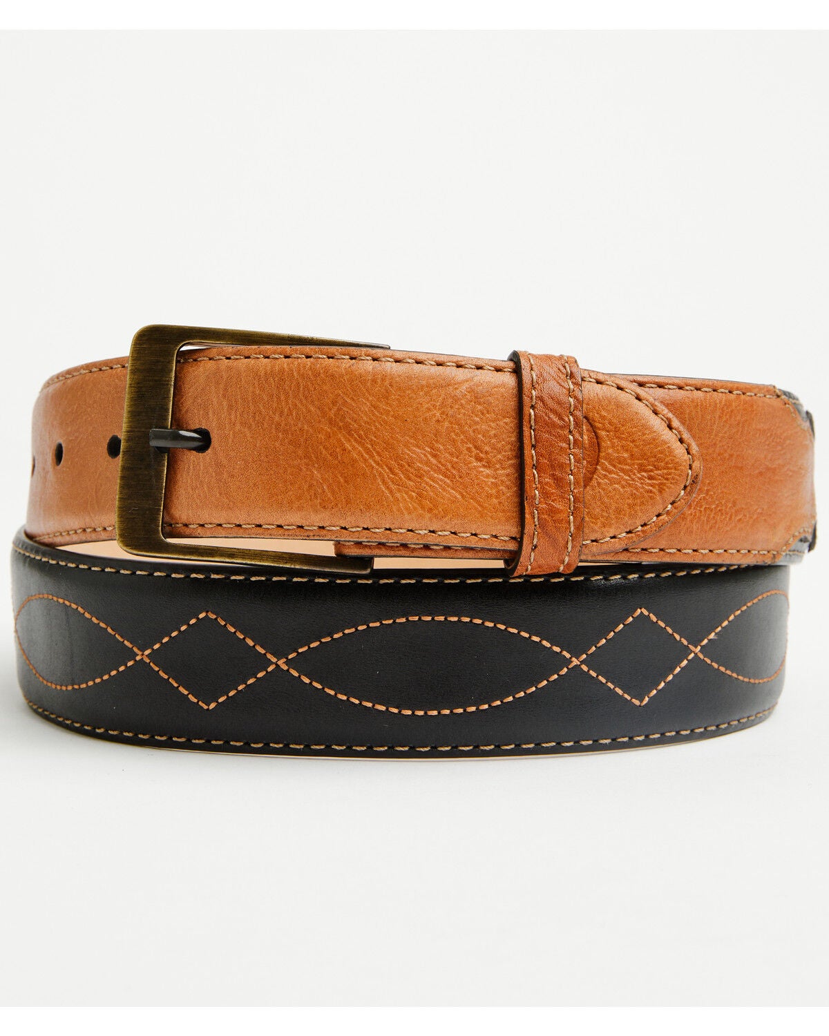 Hondo Boots Men's Boot Barn Exclusive Spanish Shoulder Leather Belt, Cognac, hi-res