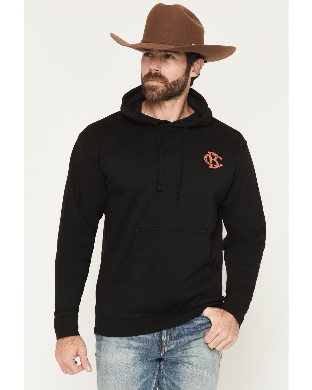 Image #2 - Bucking Chutes Men's Barrel Bettie Graphic Hooded Sweatshirt, Black, hi-res