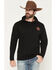 Image #2 - Bucking Chutes Men's Barrel Bettie Graphic Hooded Sweatshirt, Black, hi-res