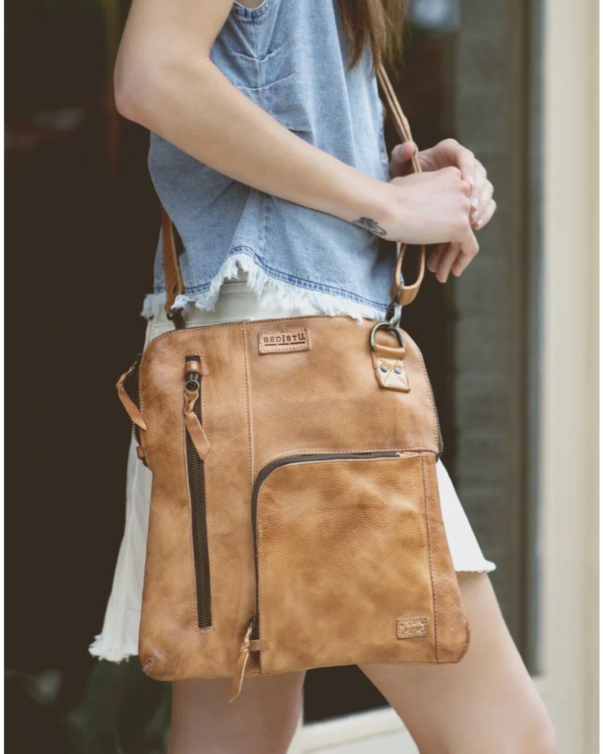 Image #5 - Bed Stu Women's Aiken Crossbody Bag, Tan, hi-res