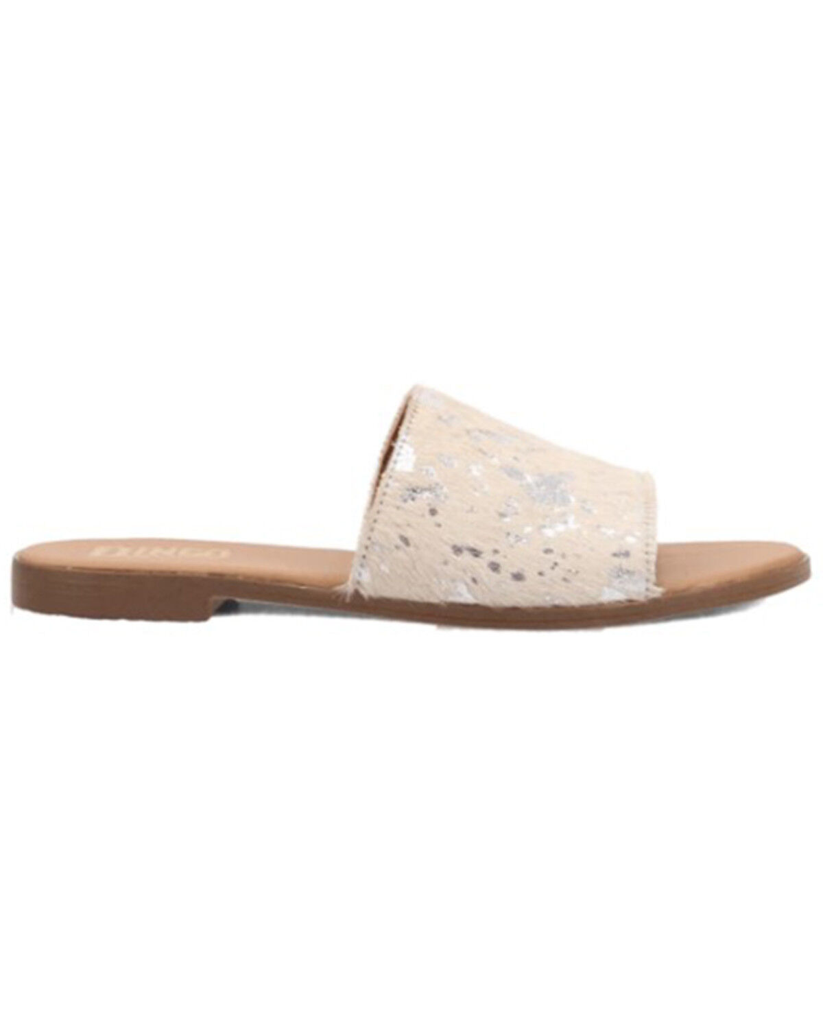 Image #2 - Dingo Women's Metallic Hairon Moo Moo Sandals, Silver, hi-res